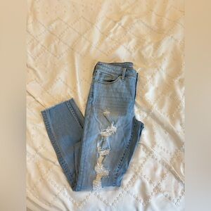 Skinny, ripped, jeans.